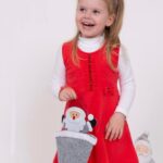 Kislány alkalmi piros ruha+fehér felső