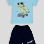 Dínó mintás nyári kisfiú együttes