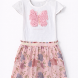 LOSAN-Nyári pamut ruha pillangó mintával
