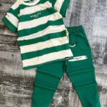 Fiú csíkos pamut együttes