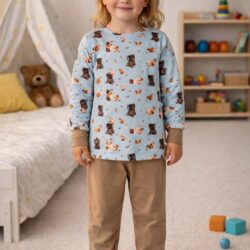 Linini-lány pizsama cica mintával