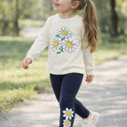 Kislány virágmintás szett, felső+legging