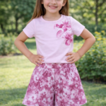 Lányka nyári szett, póló+rövidnadrág